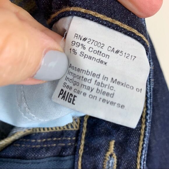 Paige Cutoff Stretch Denim Bermuda Jean Shorts Sz 26 - Picture 6 of 14